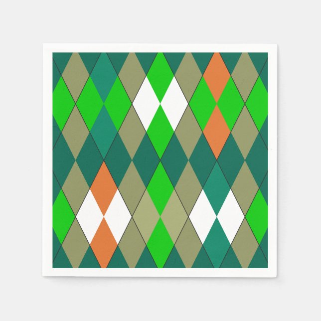 Multicolor geometric pattern rhombuses minimalism napkin (Front)