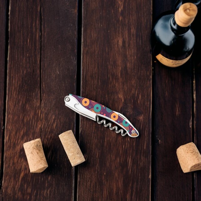Multicolor Geometric Shapes pattern Corkscrew (Corkscrew Bottle Opener)