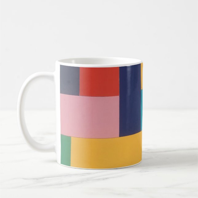 Multicolor geometrical abstract collage coffee mug (Left)