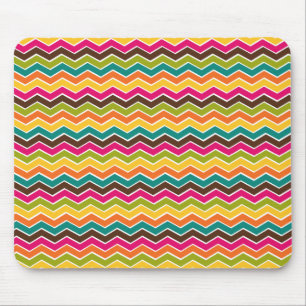 Multicolor girly chevron mouse pad
