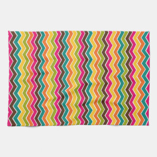 Multicolor girly chevron tea towel
