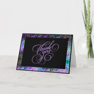 Multicolor Glitter And Sparkles Thank You Card
