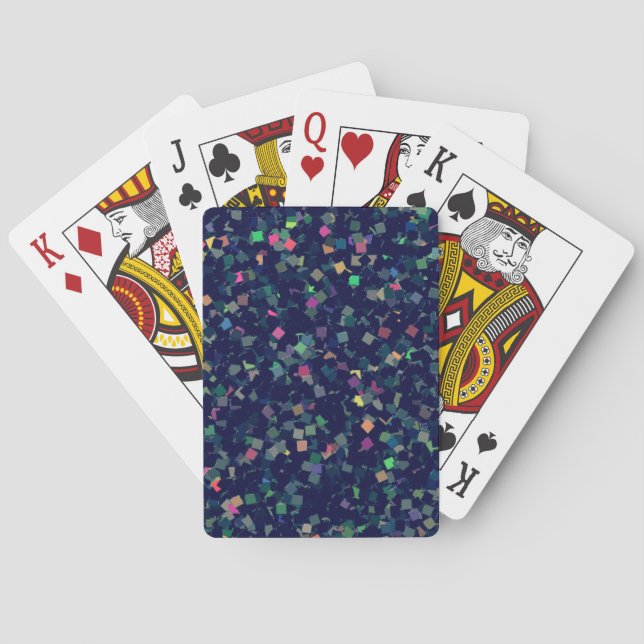 Multicolor Glitter Confetti Playing Cards (Back)