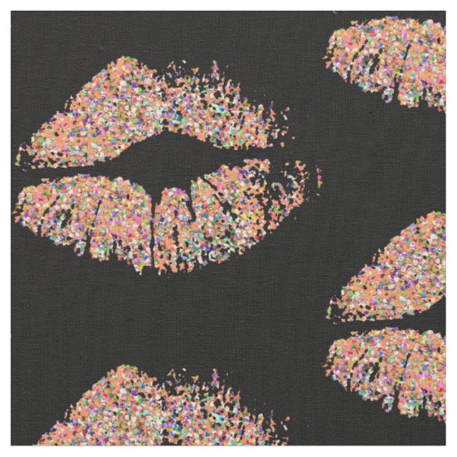 Multicolor Glitter Lips #8 Fabric (Close Up)