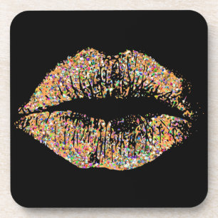 Multicolor Glitter Lips Coaster