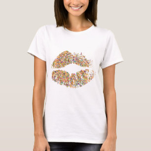 Multicolor Glitter Lips T-Shirt