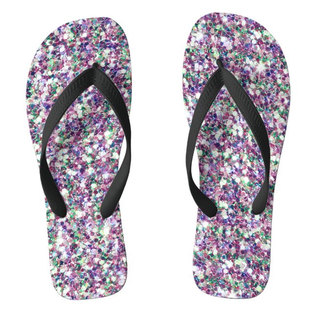 Multicolor Glitter Texture Pattern Thongs (Footbed)