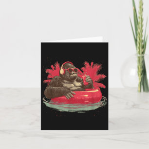 Multicolor Gorilla Graphic for Beach and Holiday Card