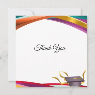 Multicolor Graduation Thank You Card