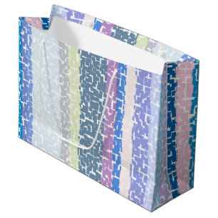 Multicolor Green/Lime/Grey/Beige/Pink/Purple/Blue Large Gift Bag