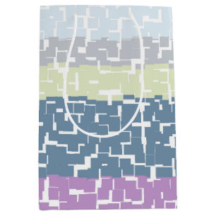 Multicolor Green/Lime/Grey/Beige/Pink/Purple/Blue Medium Gift Bag