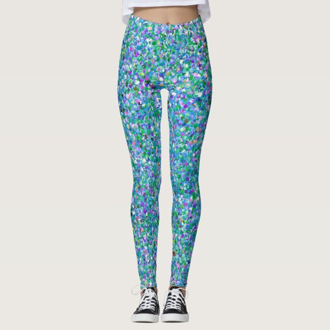 Multicolor Grit Glitter Fashion #7 Leggings (Front)