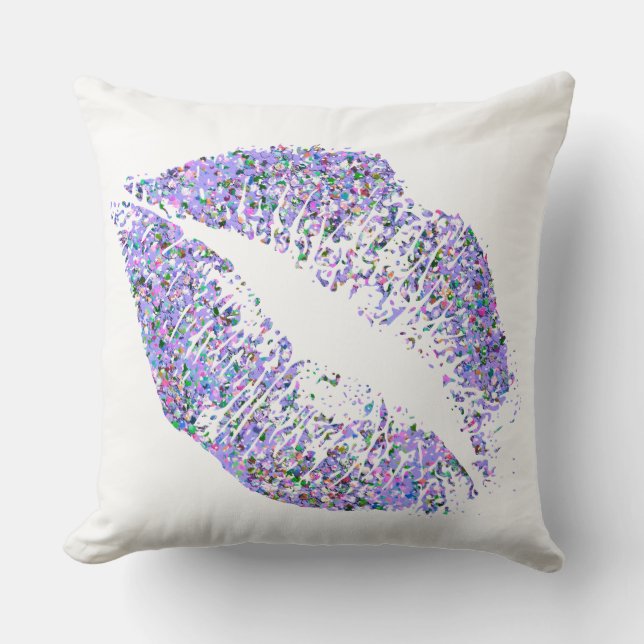 Multicolor Grit Glitter Lips #11 Cushion (Front)