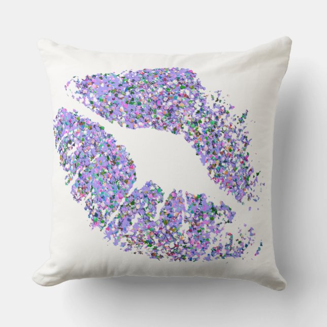 Multicolor Grit Glitter Lips #12 Cushion (Front)