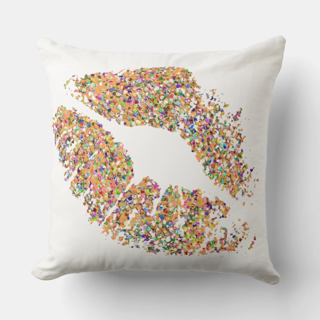Multicolor Grit Glitter Lips #16 Cushion (Front)