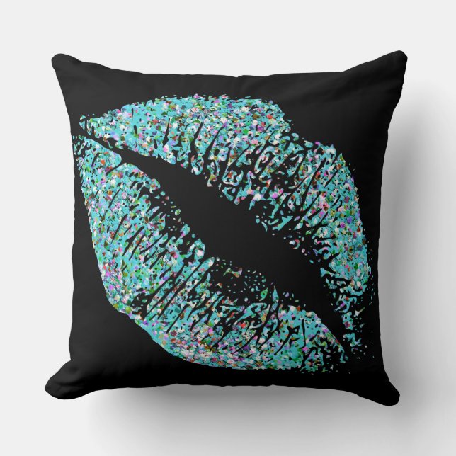 Multicolor Grit Glitter Lips #19 Cushion (Front)