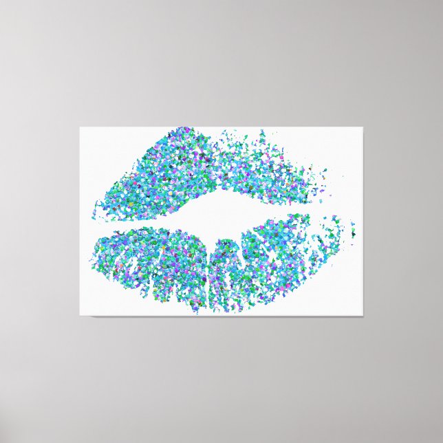 Multicolor Grit Glitter Lips #31 Canvas Print (Front)