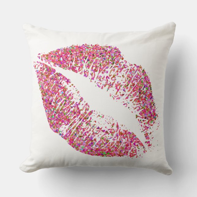 Multicolor Grit Glitter Lips #7 Cushion (Front)