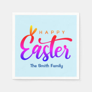 Multicolor Happy Easter    Napkin