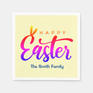 Multicolor Happy Easter Napkins
