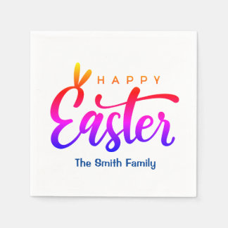 Multicolor Happy Easter    Napkins
