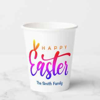 Multicolor Happy Easter   Paper Cups