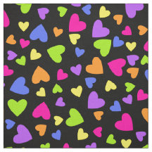 Multicolor Hearts on Black