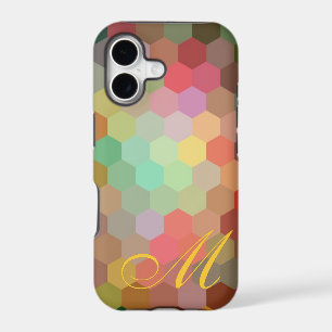 Multicolor Hexagon Pattern and Monogram