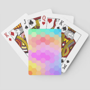 Multicolor Hexagonal Seamless Pattern Playing Cards