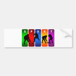 Multicolor Hockey Emblem Bumper Sticker