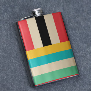 Multicolor Horizontal Vertical Stripes Hip Flask