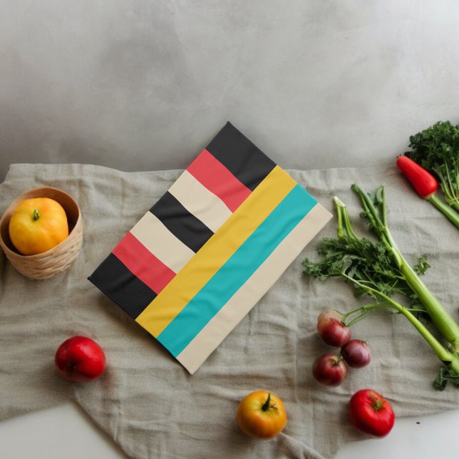 Multicolor Horizontal Vertical Stripes Tea Towel ( Kitchen Towel)