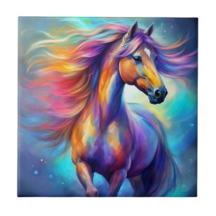 Multicolor Horse Colourful Ceramic Tile