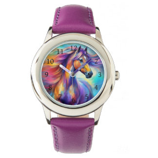 Multicolor Horse Colourful Watch