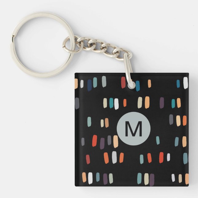 Multicolor Irregular Rectangles Key Ring (Front)