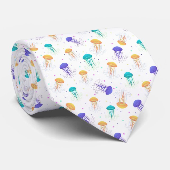 Multicolor jelly fish pattern tie (Rolled)