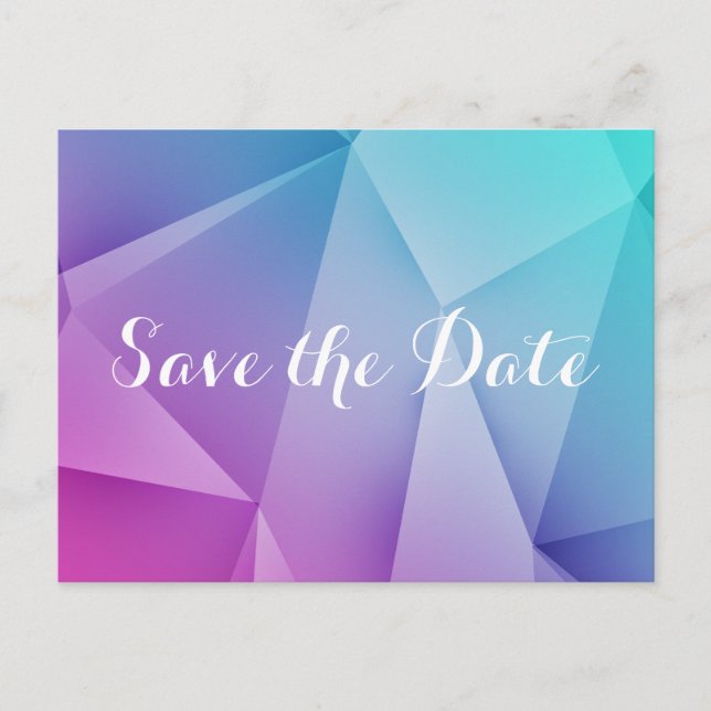Multicolor Jewel Tones Save the Date Postcard (Front)