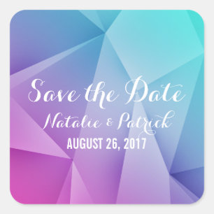 Multicolor Jewel Tones Save the Date Stickers
