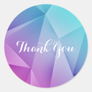 Multicolor Jewel Tones Thank You Stickers