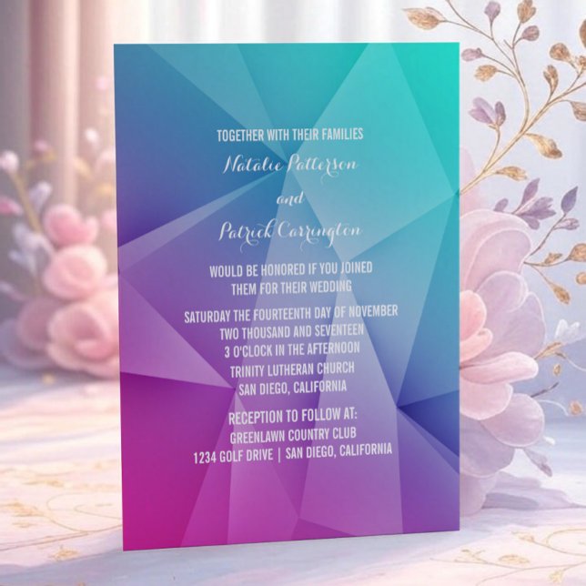 Multicolor Jewel Tones Wedding Invitation (Multicolor Jewel Tones Wedding Invitation)