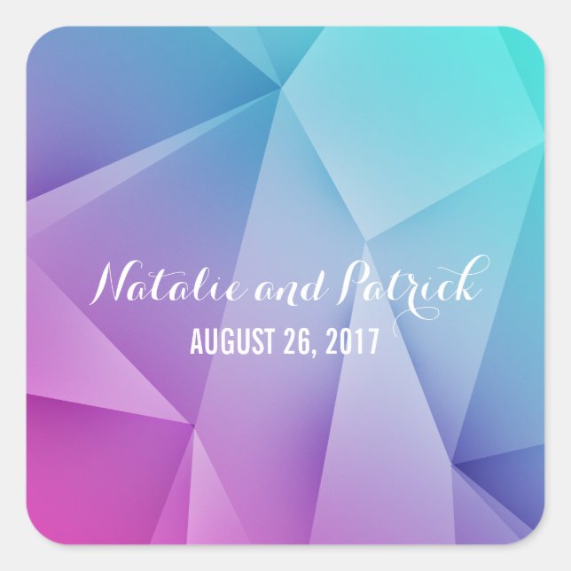 Multicolor Jewel Tones Wedding Stickers (Front)