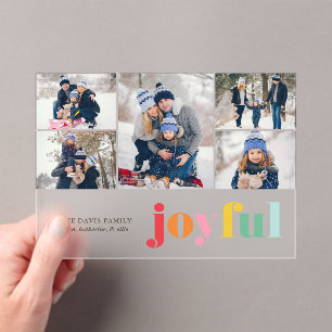 Multicolor "Joyful" Gallery of 5 Photos Festive Acrylic Invitations