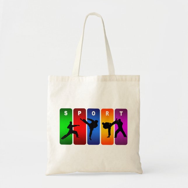 Multicolor Karate Emblem Tote Bag (Front)