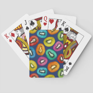 Multicolor Kiwi Pattern Playing Cards