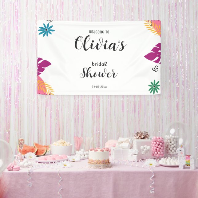 Multicolor Leaves Bridal Shower Banner (Party)