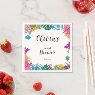 Multicolor Leaves Bridal Shower Napkin