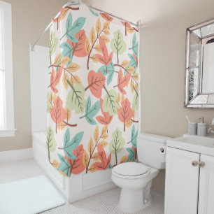Multicolor Leaves Shower Curtain