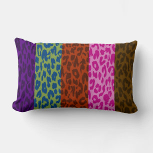 Multicolor Leopard Print Skin Stripe Pattern 8 Lumbar Cushion