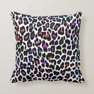 Multicolor Leopard White Cushion