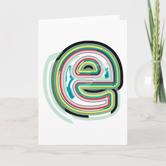Multicolor Letter E Abstract Modern Typography  Card (Creator Uploaded)